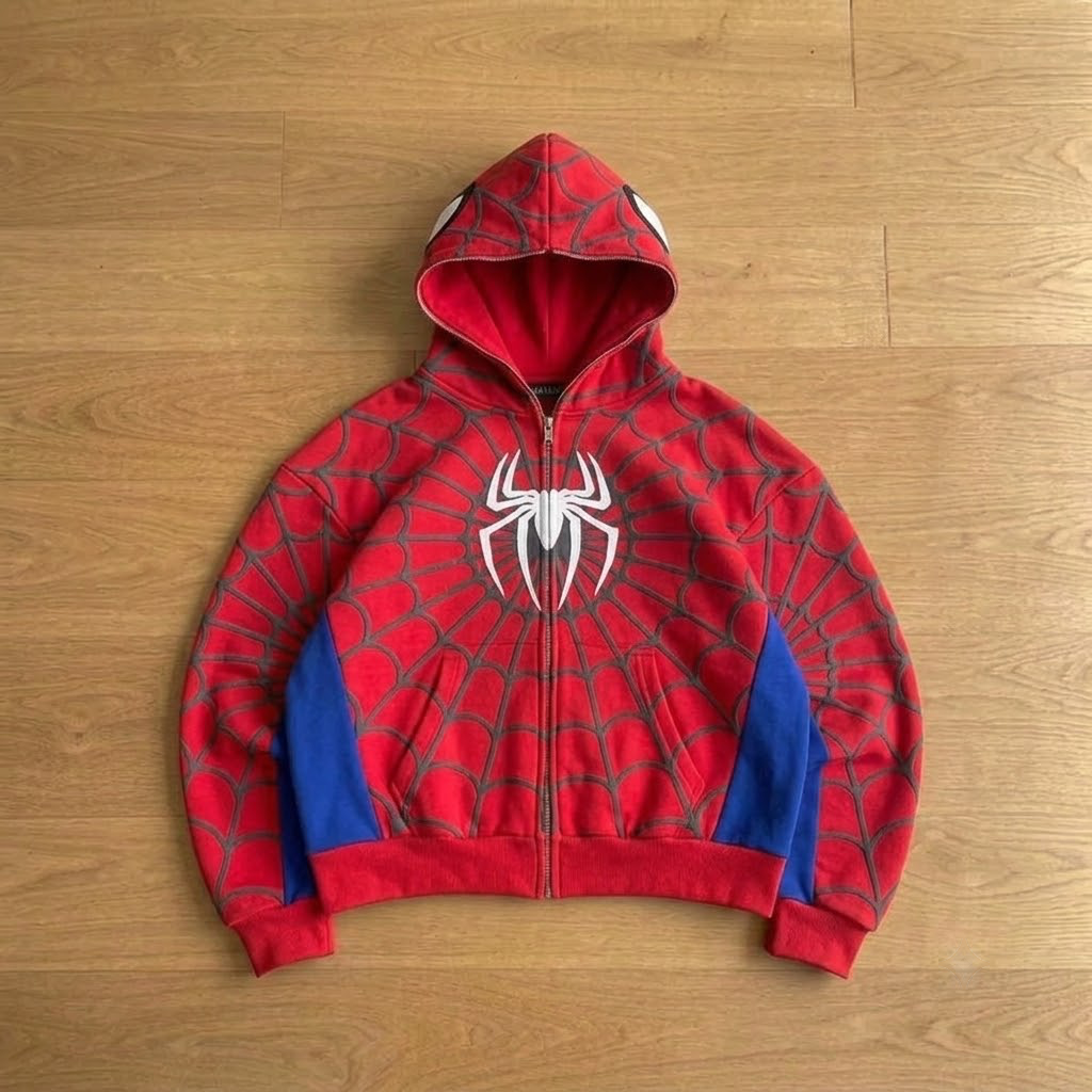 Sudadera Spiderman Streetwear con Cremallera Full-Zip