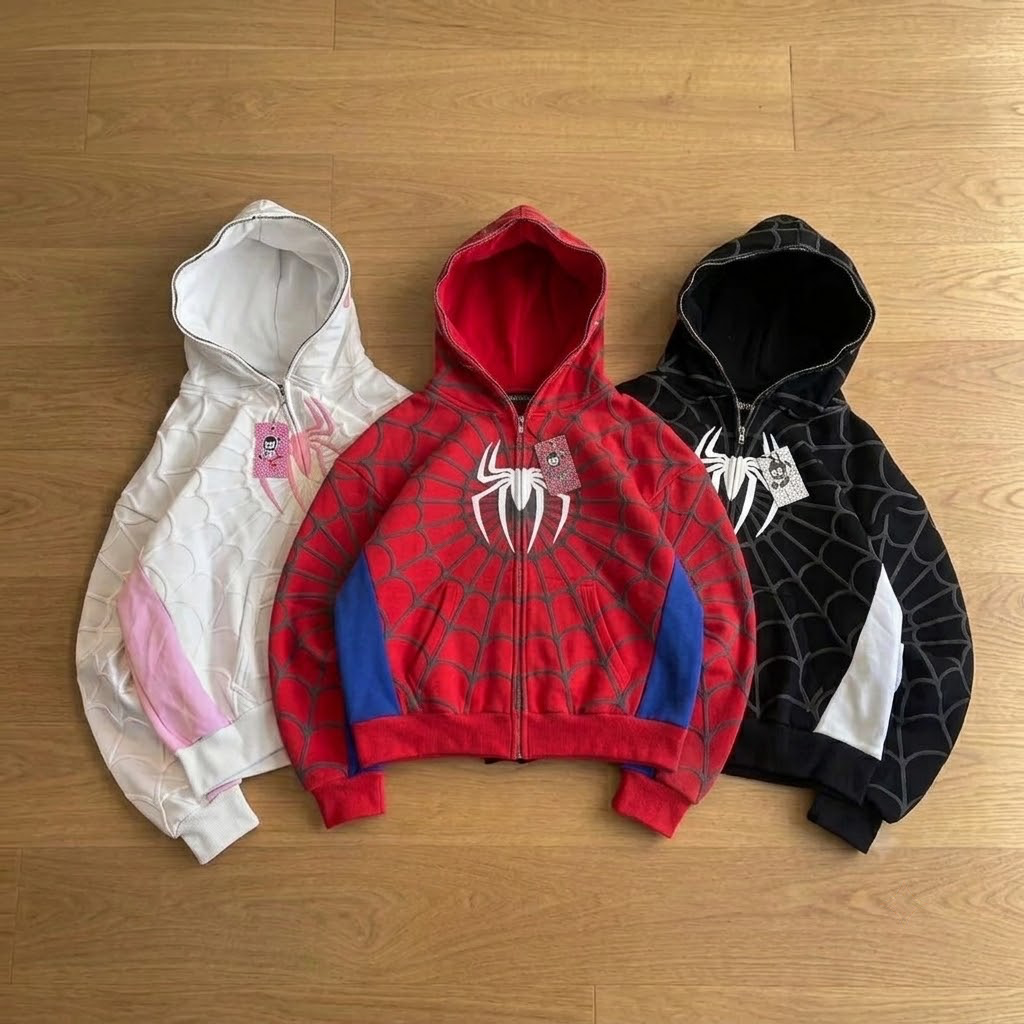 Sudadera Spiderman Streetwear con Cremallera Full-Zip
